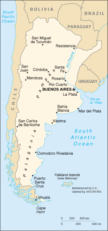 [Country map of Argentina]