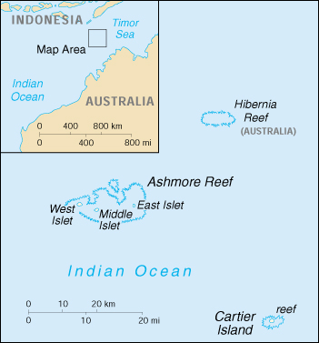 [Country map of Ashmore and Cartier Islands]