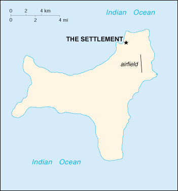 [Country map of Christmas Island]
