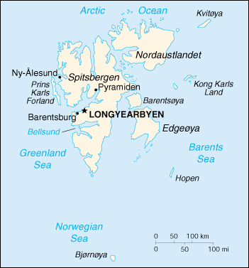 [Country map of Svalbard]
