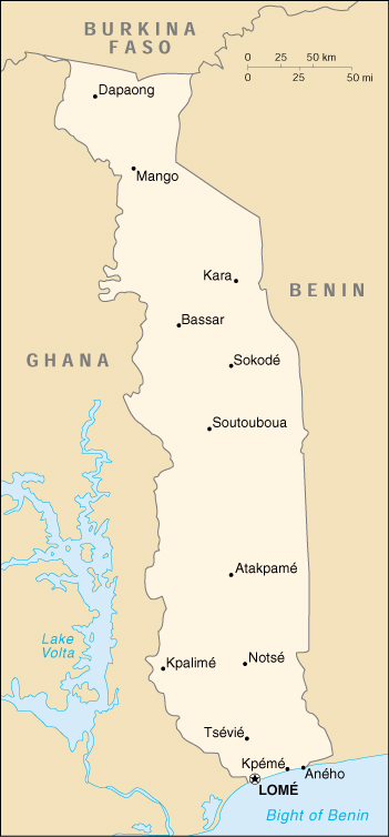 [Country map of Togo]