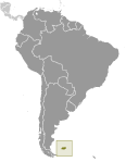 Location of Falkland Islands (Islas Malvinas)